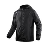 Duohropke Chaqueta UV para hombre, manga larga, ligera, de secado rápido, protección solar, con capucha, corte regular, fina, chaqueta de entrenamiento transpirable con cremallera