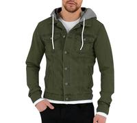 Duohropke Chaqueta vaquera con capucha para hombre, otoño, invierno, vaquera, manga larga, sudadera con capucha, chaqueta informal, abrigo, blusa, camisa informal, camisa vaquera, camisas con capucha,