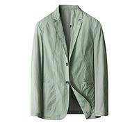 Duohropke Chaquetas de algodón de lino para hombre Chaquetas Blazer Abrigos deportivos ligeros para hombre Traje casual Blazer Chaquetas ligeras Deportivas Coats One Button Talla Grande Cuello Alto
