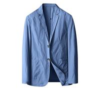 Duohropke Chaquetas de algodón de lino para hombre Chaquetas Blazer Abrigos deportivos ligeros para hombre Traje casual Blazer Chaquetas ligeras Deportivas Coats One Button Talla Grande Cuello Alto