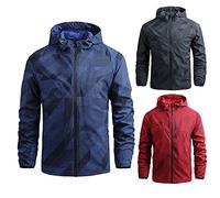 Duohropke Chubasquero para hombre, impermeable, transpirable, chaqueta softshell, chaqueta de trabajo, tallas grandes, chaquetas con capucha, impermeable, cortavientos, chaqueta softshell, chaqueta de