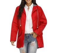 Duohropke Chubasquero para mujer, impermeable, chaqueta cortavientos, transpirable, impermeable, chaqueta cortavientos, chaqueta de exterior, chaqueta de entretiempo, chaqueta fina para mujer, abrigo