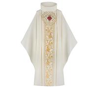 Duohropke Clerus Sacerdote Romano Celebrante Bautismo Disfraz Vestment Adultos Iglesia Católica Padre Masa Vestir Bata de Medición Casulla, Beige