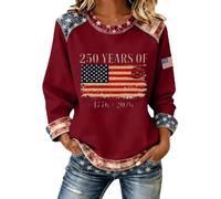 Duohropke Denim Patchwork Sudadera para Mujer Botones Blusas Camisa de Manga Larga Ligera Cuello Redondo Camisa Vaquera Grande Camisa Vaquera Moderna Camiseta de Manga Larga Tops Moda Tops Casual