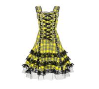 Duohropke Disfraz de Halloween para mujer, vestido gótico, elegante, gótico, steampunk, vestido de línea A, vestido de fiesta de cintura alta, sin mangas, renacentista, vestido medieval, cosplay