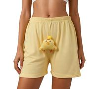 Duohropke Divertidos calzoncillos tipo bóxer para mujer y hombre, con diseño de elefante, ropa de dormir, ropa interior, unisex, divertida, tanga, ropa interior, pantalones cortos de pijama, amarillo