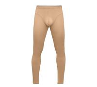 Duohropke Medias para hombre, medias transparentes, ropa interior, deportivas, baselayer, pantalones de dormir, transpirables, elásticas, mallas de compresión, beige, XL