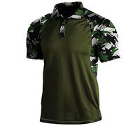 Duohropke Polo de manga corta para hombre, camiseta de manga corta táctica, jersey militar, de secado rápido, camiseta deportiva de combate militar, camiseta ajustada, polo de golf, camisa informal