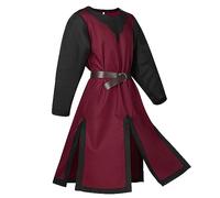 Duohropke Ropa medieval para hombre, disfraz de Halloween, falda medieval, disfraz de caballero medieval, disfraz de caballero templario, carnaval LARP Cospaly