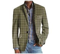 Duohropke Sakko Blazer Vintage a cuadros 2024 Regular Fit Casual Modern Sakkos Rayas Hombres Suit Jacket Traje Chaqueta de Traje para Boda, Fiesta, Finalización de Negocios, AG., XXXL