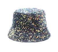 Duohropke Sombrero de cubo de lentejuelas para mujer, playa, sombreros para el sol, niñas, adolescentes, gorra de sol brillante, sombrero de pescador, sombrero de fiesta, unisex, sombrero de discoteca