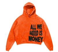 Duohropke Sudadera con capucha para hombre de gran tamaño Y2K con todo lo que necesitamos es el amor con estampado de letras, sudadera de manga larga, sudadera con capucha para primavera e invierno