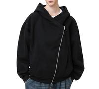 Duohropke Sudadera para hombre con capucha, sudadera con capucha con cremallera oblicua, chaqueta deportiva, fitness, entrenamiento, sudadera con capucha, informal, gimnasio, sudaderas ajustadas