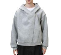 Duohropke Sudadera para hombre con capucha, sudadera con capucha con cremallera oblicua, chaqueta deportiva, fitness, entrenamiento, sudadera con capucha, informal, gimnasio, sudaderas ajustadas