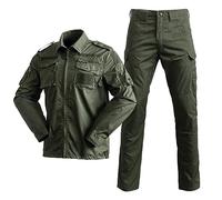 Duohropke Traje de camuflaje para hombre, uniformes tácticos, camiseta y pantalones, traje militar, ropa táctica, camuflaje al aire libre, ropa de caza para juegos de guerra, paintball, caza, tiro,