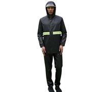 Duohropke Traje de lluvia para mujer y hombre, ropa de lluvia, chaqueta y pantalones, resistente al viento, con capucha, chubasquero con capucha, combi de lluvia para deportes al aire libre, pesca