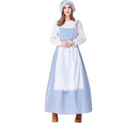 Duohropke Trajes de cosplay para mujer, vestido de anime, cosplay, niña de campesino, disfraz de sirvienta, uniforme, dulce lolita, falda festiva para Halloween, fiesta de cerveza