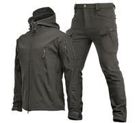 Duohropke Uniformes tácticos de 2 piezas para hombre, traje de combate militar del ejército militar, chaqueta softshell pantalones, ropa de caza impermeable, chaqueta de trabajo y pantalones, traje de
