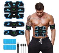 DUOJIN Abdominales Electroestimulacion,Electroestimulador Muscular Abdominales,Estimulación USB Recargable EMS Estimulador Muscular para Bdomen/Brazo/Piernas/Glúteos