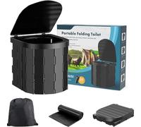 DUOJIN Inodoro portátil para camping, inodoro portátil para adultos y niños, orinal plegable impermeable para camping, coche, cubo, viajes, al aire libre, senderismo, excursiones, barco, playa, tienda