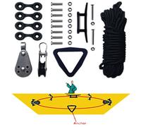 duojin Kayak Canoe Anchor Trolley Kit Sistema Pulley Cleat Pad Anillo Anillo Cuerdas