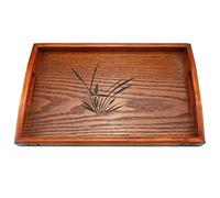 Duokon Bandeja de té de madera maciza Café Elegante Sushi Bocadillos que sirve para la sala de estar en casa Restaurante Arreglo de almacenamiento con mango