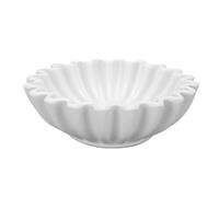 Duokon Cuenco Festoneado de Resina Blanca, Cuenco Decorativo Estriado con Volantes Hecho a Mano, Centro de Mesa Moderno para Decoración del Hogar para Atrapar Llaves de Frutas