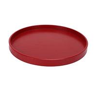 Duokon de madera, redondo rojo, bandeja para cubiertos de frutas de grado alimenticio, adecuado para cocina, restaurante, café, juego de té(24cm)