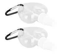 Duokon Desinfectante de Manos con Clip, 2 Unidades de Recipiente Recargable Portátil de Plástico PET, Llavero Transparente de 50 Ml, Botellas de Viaje para de Manos, Gel de Baño, champú Líquido para