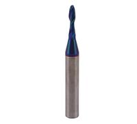 Duokon Fresa de Extremo con Cabeza de Bola de Vástago de 1/4 pulg., 2 Flautas, Diámetro de Corte de 1/8 pulg., Longitud de Corte de /2 ., Carburo Sólido con Revestimiento Azul NACo