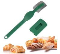 Duokon Herramienta de puntuación de masa de pan cojo con hoja fija y cubierta protectora para masa madre casera, y pan francés