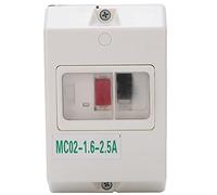 Duokon Interruptor de Protección del Motor MC02-1.6-2.5A 1.6-2.5A Configuración de Disparo Térmico IP55 Impermeable 220V 380V con Carcasa de ABS para Protección contra Sobrecarga y