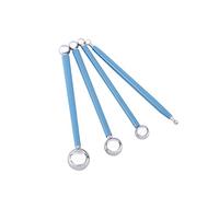 Duokon Juego de 4 Herramientas para esculturas, Accesorios de Escultura, Herramientas de Modelado de Doble Cara, 8 Bolas de Acero Inoxidable, Punteado, Herramientas de Modelado, Arcilla, cerámica,