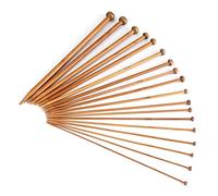 Duokon Juego De Agujas De Tejer De Bambú De 18 Tamaños (2 Mm A 10 Mm), Agujas De Tejer De Una Sola Punta, Suministros De Ganchillo para Principiantes, Hechos A Mano