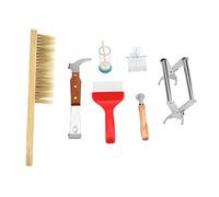 Duokon Juego de Herramientas para Apicultura Kit de Cepillo para Abejas Horquilla para uncapiedi Herramientas para apicultores 7 pcs