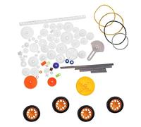 Duokon Kit de Engranajes de Plástico, 78 Piezas de Accesorios de Juego de Engranajes de Bricolaje con Ejes de Plástico de Primera Calidad, Estante de Bujes para Neumáticos para Robótica, Stem,