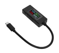 Duokon Probador USB C, Medidor de Potencia de Corriente de Voltaje Digital, 4V 30V 0A 6.5A Capacidad de Pantalla LED Seguimiento del Tiempo de Energía para Verificación de Carga Rápida Prueba del