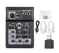 Duokon Tarjeta de Sonido Mezclador de Audio, Placa de Sonido Estéreo ABS de 3 Canales con BT OTG 48V Phantom Power, Control de Efectos de Ecualizador de Volumen para DJ Studio Transmisión en Vivo