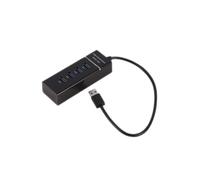 Duokon USB 3.0 High Speed 4-Port USB 3.0 Hub Converter Adapter Portable Extender for Card Reader and MacBook (Black)