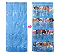 DUOLAM Bolsa de almacenamiento de juguetes para colgar(24 bolsillos), Juguete organizador puerta Colgantes, compatible con la muñeca LOL OMG muñeca sorpresa (sin juguetes) (Azul)
