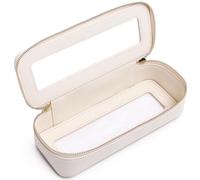 Duolan - Bolsa de maquillaje transparente para viaje, neceser de viaje transparente para mujer, B/Beige-1, delgado, Bolsa transparente para brochas de maquillaje