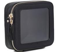 Duolan - Bolsa de maquillaje transparente para viaje, neceser de viaje transparente para mujer, C/Negro, mini, Mini bolsa de maquillaje transparente