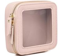 Duolan - Bolsa de maquillaje transparente para viaje, neceser de viaje transparente para mujer, C/Rosa-1, mini, Mini bolsa de maquillaje transparente
