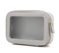 Duolan - Bolsa de maquillaje transparente para viaje, neceser de viaje transparente para mujer, L/gris, M, Bolsa de maquillaje transparente para mujer