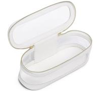 Duolan - Bolsa de maquillaje transparente para viaje, neceser de viaje transparente para mujer, S/blanco, Slim L, Bolsa transparente para brochas de maquillaje