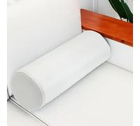 DUOLEH Almohada cilíndrica redonda impermeable, cojín de apoyo para reposabrazos, almohada de cama, almohada de protección para mesita de noche, almohada extraíble para cabecera (60 x 15 cm, blanco)