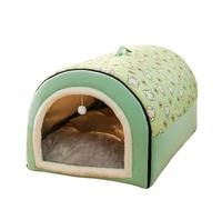 DUOLEH Cama cálida para perros para interiores, caseta antideslizante para perros, cama portátil plegable para mascotas, casa para mascotas con tapete de cojín esponjoso extraíble, acogedora tienda de