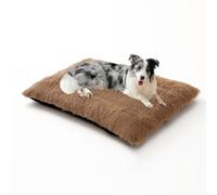 DUOLEH Cama extragrande para perro, sofá cama lavable, colchón calmante para mascotas con parte inferior antideslizante, cojín cálido y esponjoso antiansiedad para mascotas (110 x 75 x 10 cm, caqui)
