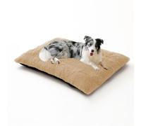 DUOLEH Cama extragrande para perro, sofá cama lavable, colchón calmante para mascotas con parte inferior antideslizante, cojín cálido y esponjoso antiansiedad para mascotas (78 x 55 x 10 cm, beige)