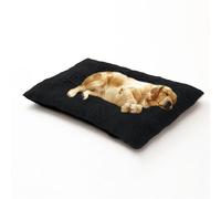DUOLEH Cama grande para perros, esponjosa, calmante, antiansiedad, lavable, colchón para mascotas con parte inferior antideslizante, cojín de almohada para cachorros y gatos (78 x 55 x 10 cm, negro)